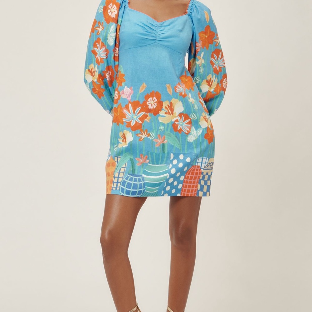 FARM Rio Blue Floral Dress